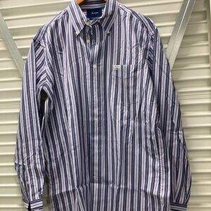 Faconnable Blue and White Casual Button Down Shirt